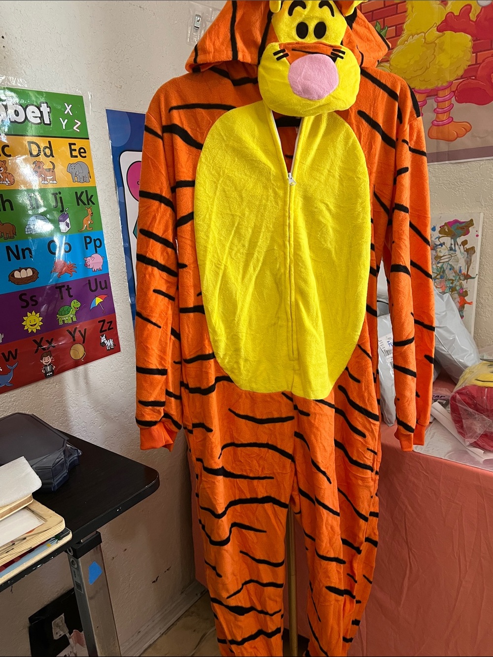 Tigger-Inspired Orange & Yellow Kids Hooded Costume